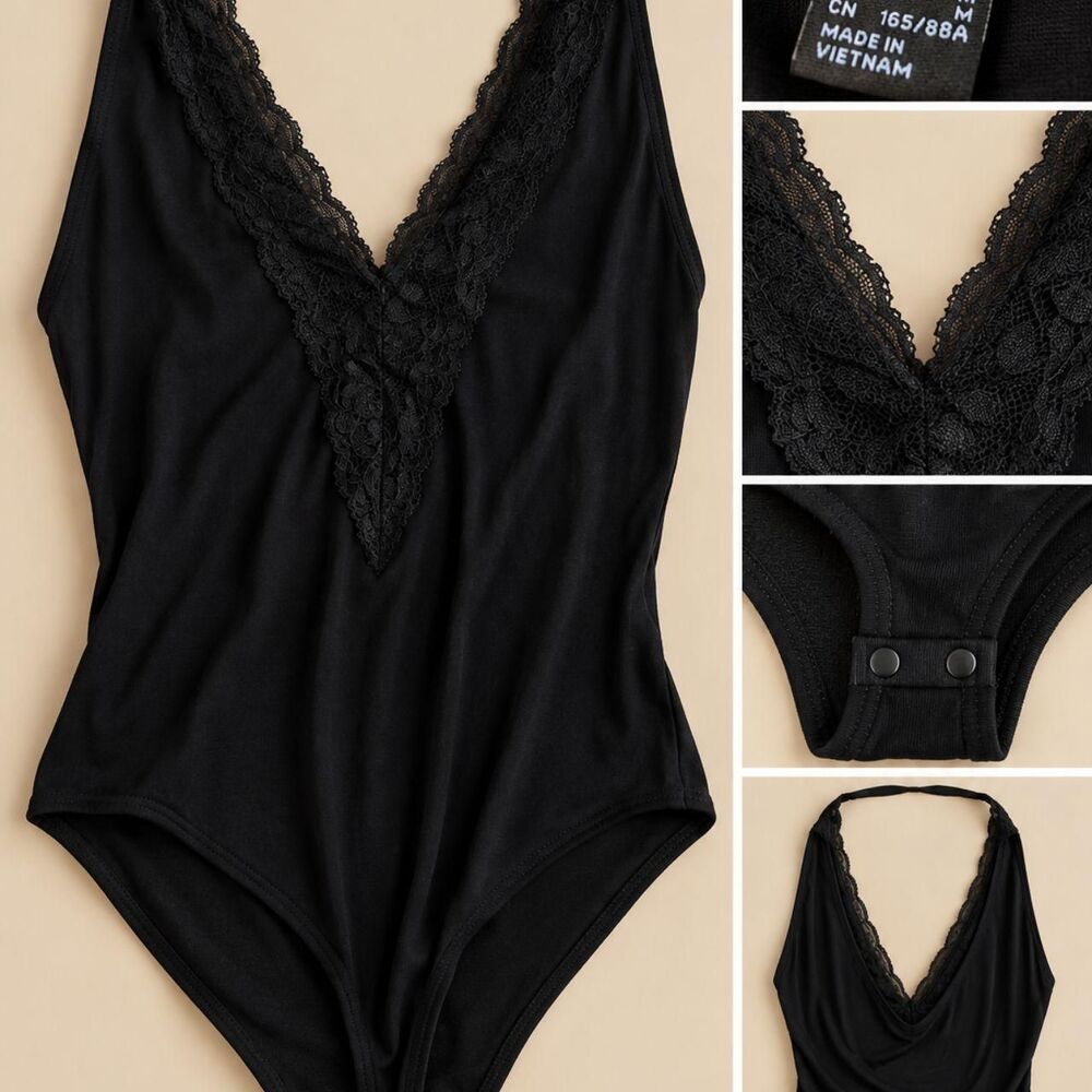 Forever-21 Women's Black Bodysuit